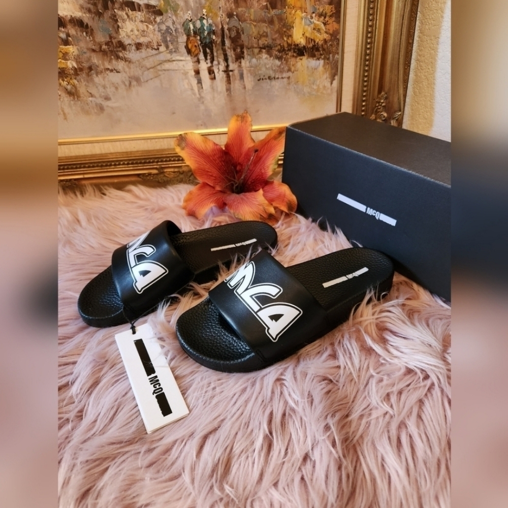 🖤▪️Alexander Mc Queen▪️  MCQ Logo Slide Sandals Eu Size 38 womens size 7 No Box